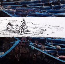Fische-Essaouira_mixed media_30 x 30 null